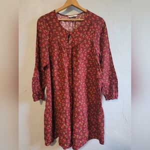 Floral Burgundy Dress